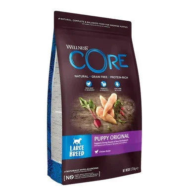 Wellness CORE Large Breed Puppy Original grain-free dog food bag with chicken recipe
