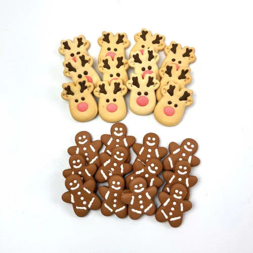 Happy Pet Christmas - Reindeer & Gingerbread Festive Dog Biscuits 24pc