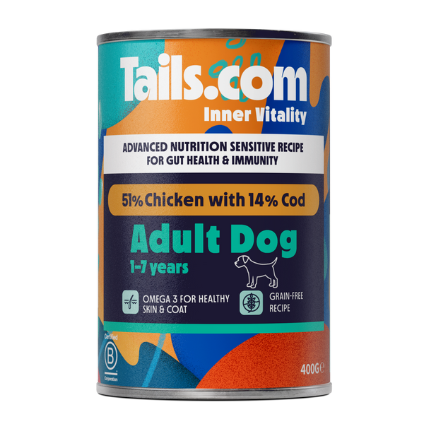 Tails.com Inner Vitality Sensitive Adult Chicken & Cod Can 400g
