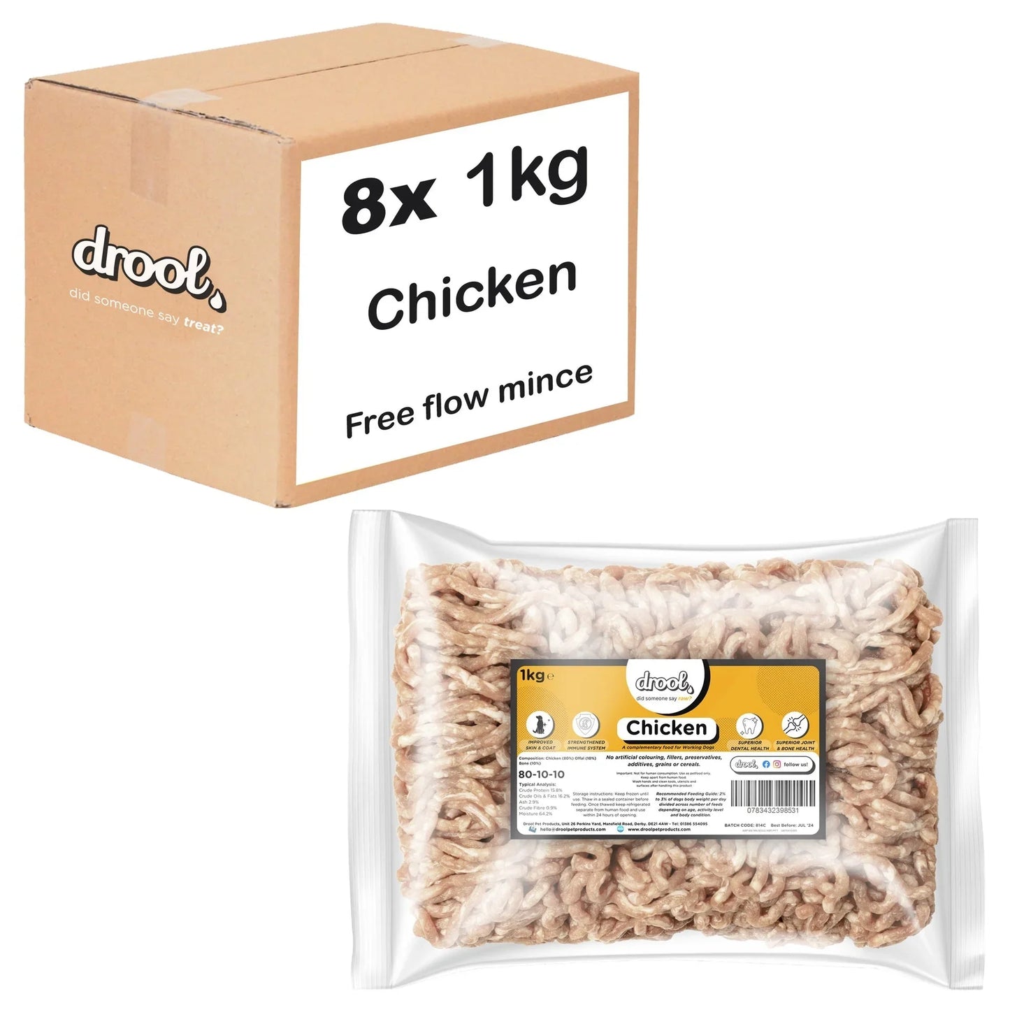 Drool Mince Freeflow Chicken 1kg