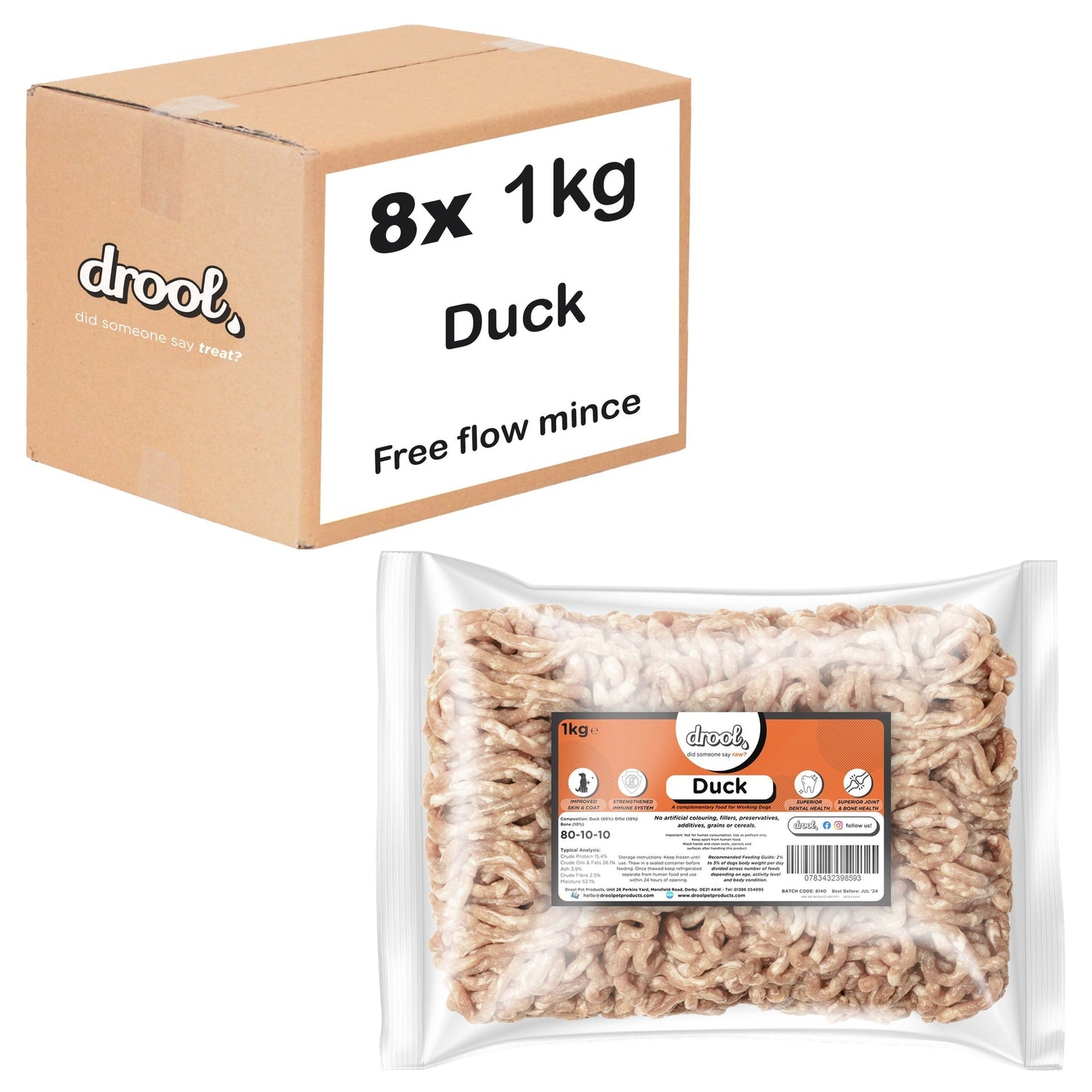 Drool Mince Freeflow Duck 1kg
