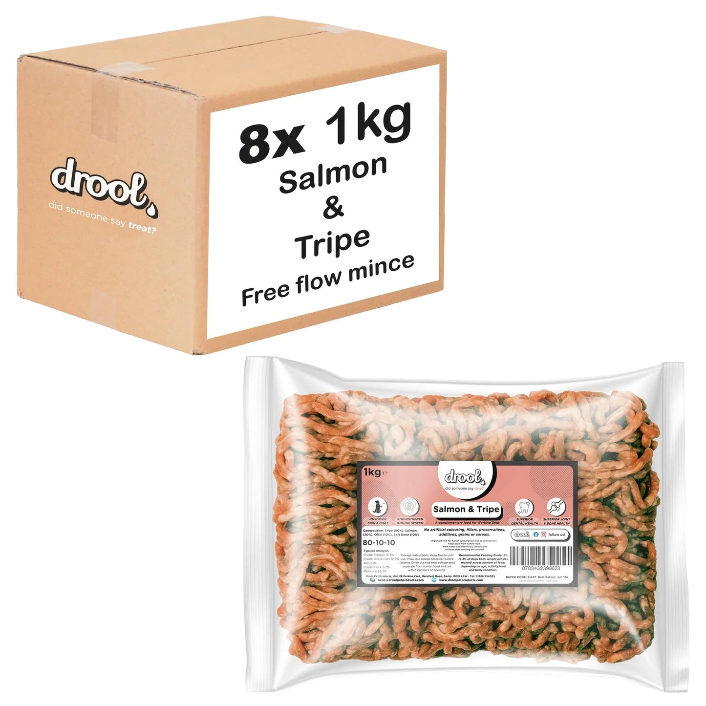 Drool Mince Freeflow Salmon & Tripe 1kg