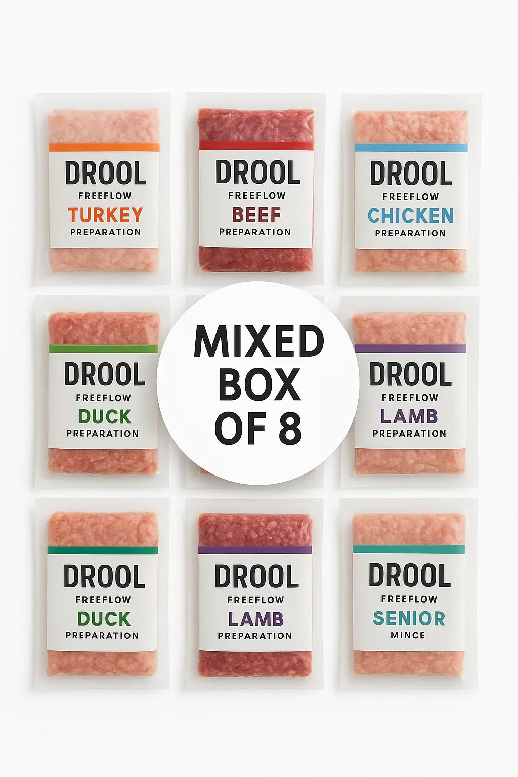 Drool Mince Freeflow Mixed 8 pack box