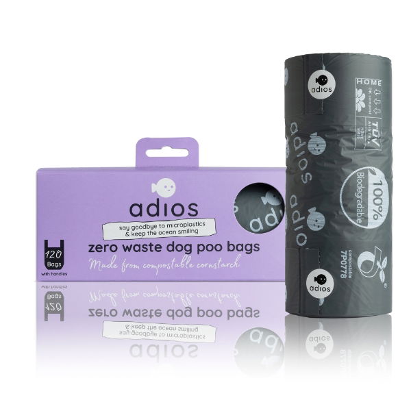 Adios Plastic Large Handle Bag on a Roll - 120pcs - North East Pet Shop Adios