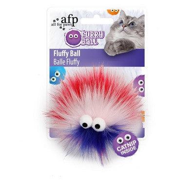 All For Paws Furry Ball Fluffy Ball Red - North East Pet Shop All For Paws