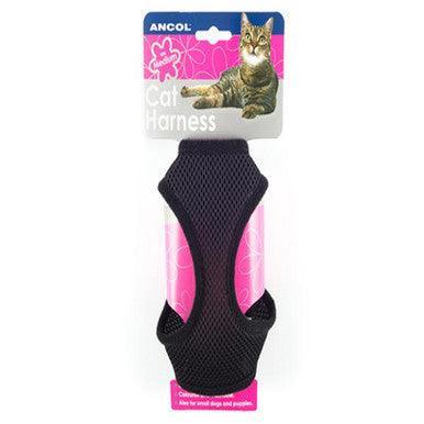 Ancol Cat Harness Soft Nylon Black Small - North East Pet Shop ANCOL