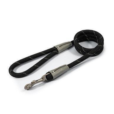 Ancol Viva Rope Lead Reflective Black 1.07mx12mm - North East Pet Shop ANCOL