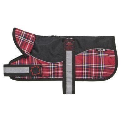 aniMate Reflective Black/Red Tartan Padded Harness Coat (30cm), 12" - North East Pet Shop Animate