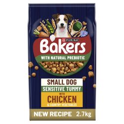 BAKERS Small Dog Sensitive Tummy Chicken with Veg Dry Dog Food, 2.7kg - North East Pet Shop Bakers