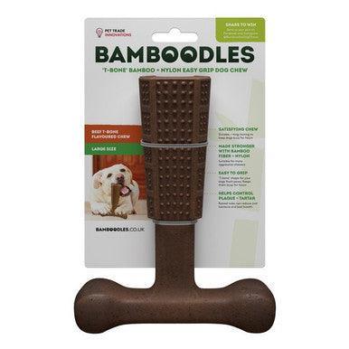 Bamboodles T Bone Chew Toy for Dogs Large 7Inch Beef Flavour - North East Pet Shop Bamboodles