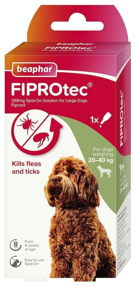 Beaphar FIPROtec Flea & Tick Spot On for Large Dogs (20-40kg) 1 pipette - North East Pet Shop Beaphar