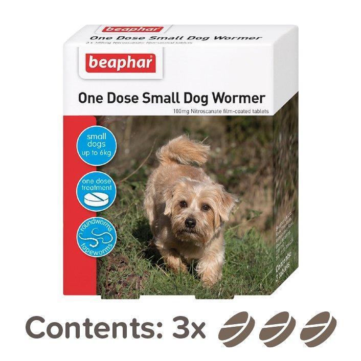 Beaphar One Dose Worming Tablets Small Dog & Puppy (up to 6kg) 3 Tablets - North East Pet Shop Beaphar