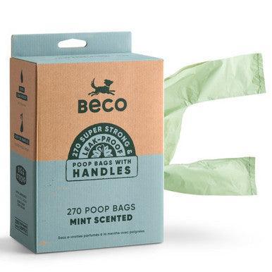 Beco Large Poop Bags with Handles Mint Scented x270 - North East Pet Shop Beco