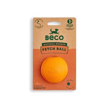 Beco Natural Rubber Fetch Ball Orange - North East Pet Shop Beco