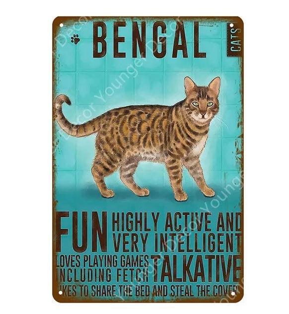 Bengal Cat Tin Sign - North East Pet Shop Dog Shack UK