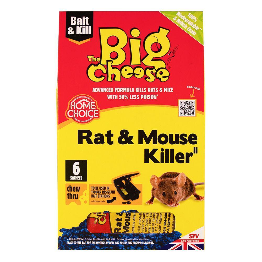 Big Cheese Rat&Mouse Kill Bait Pck 6x25g - North East Pet Shop Big Cheese
