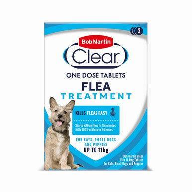 BM Clear Flea Tablets for Small Dogs Puppies & Cats (3Tabs) - North East Pet Shop Bob Martin