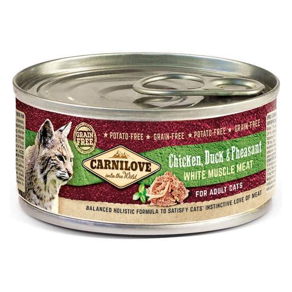 Carnilove Chicken, Duck & Pheasant Wet Cat Food 12 x 100g tins - North East Pet Shop Carnilove