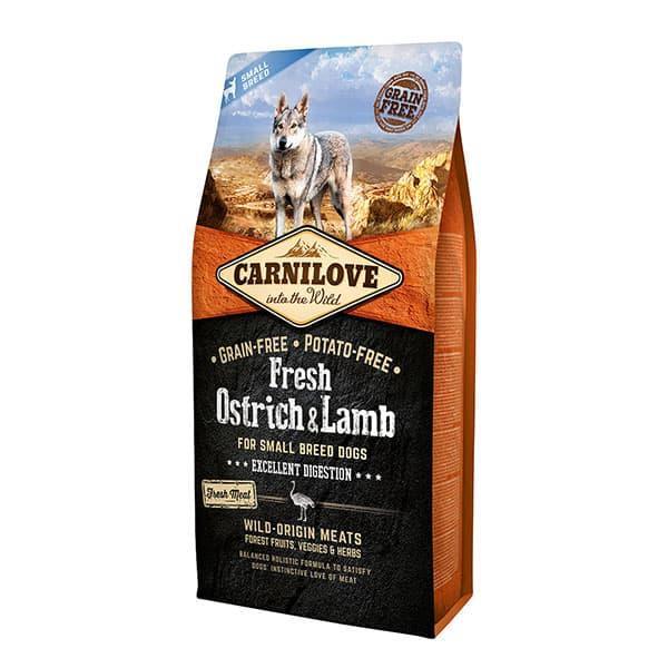 Carnilove Fresh Ostrich & Lamb Dog Food for Small Breeds - North East Pet Shop Carnilove