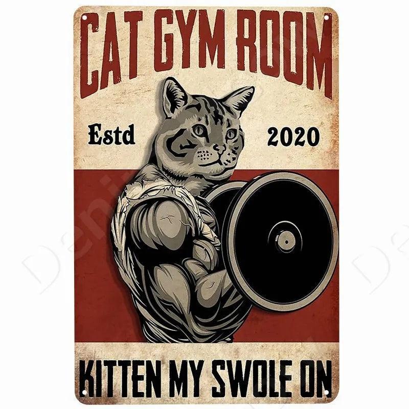 Cat Gym Room Tin Sign - North East Pet Shop Dog Shack UK