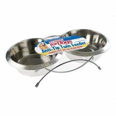 Classic Anti-Tip Feeder & Dishes 2 x 1900ml - North East Pet Shop Classic