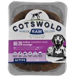 Cotswold Raw Active Sausage Turkey 500g - North East Pet Shop Cotswold