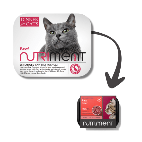 Dinner for Cats - Beef - 175g tub - North East Pet Shop Nutriment