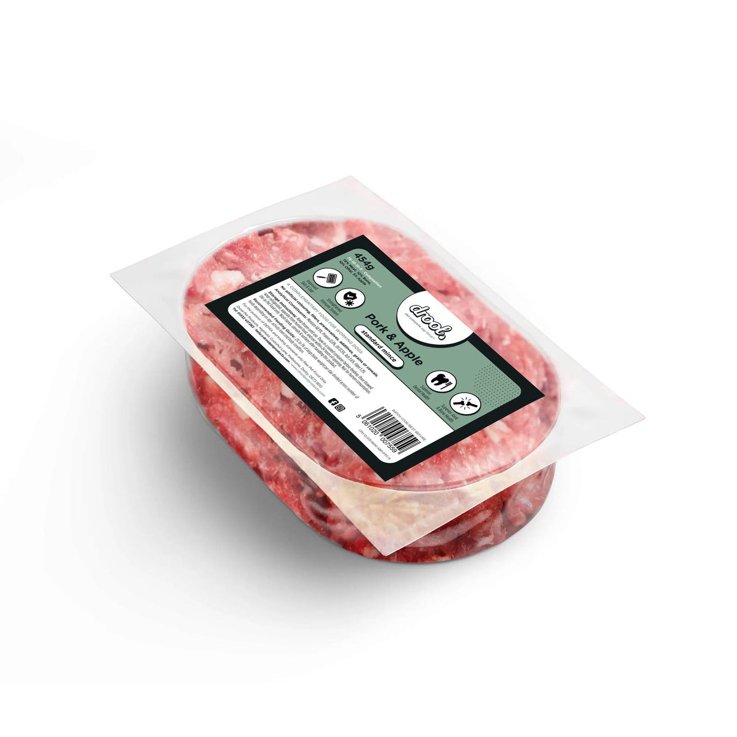 Drool Mince Standard Pork & Apple 454g - North East Pet Shop Drool