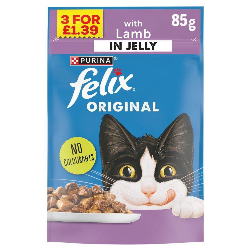 FELIX ORIGINAL Lamb In Jelly Wet Cat Food Price Marked, 85g - North East Pet Shop Felix