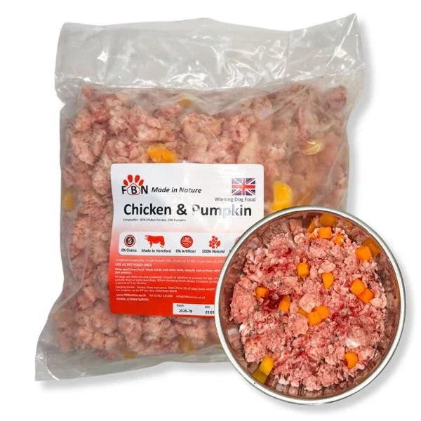Fur Baby Nutrition Chicken & Pumpkin Frozen Dog Food 1kg - North East Pet Shop Fur Baby Nutrition