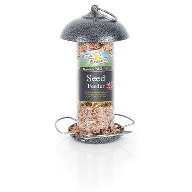 Harrisons Hammertone Silver Mini Seed Feeder 20cm - North East Pet Shop Harrisons
