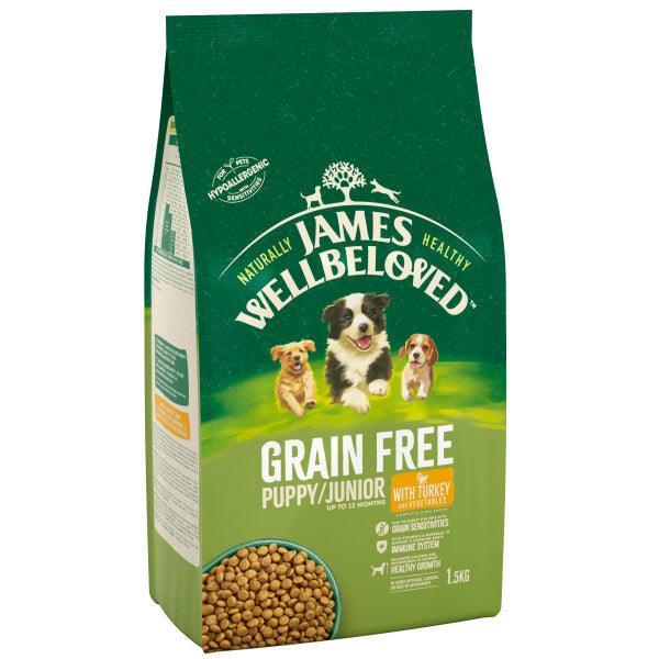James Wellbeloved Puppy/Junior Grain Free Turkey & Vegetables 1.5kg - North East Pet Shop James Wellbeloved