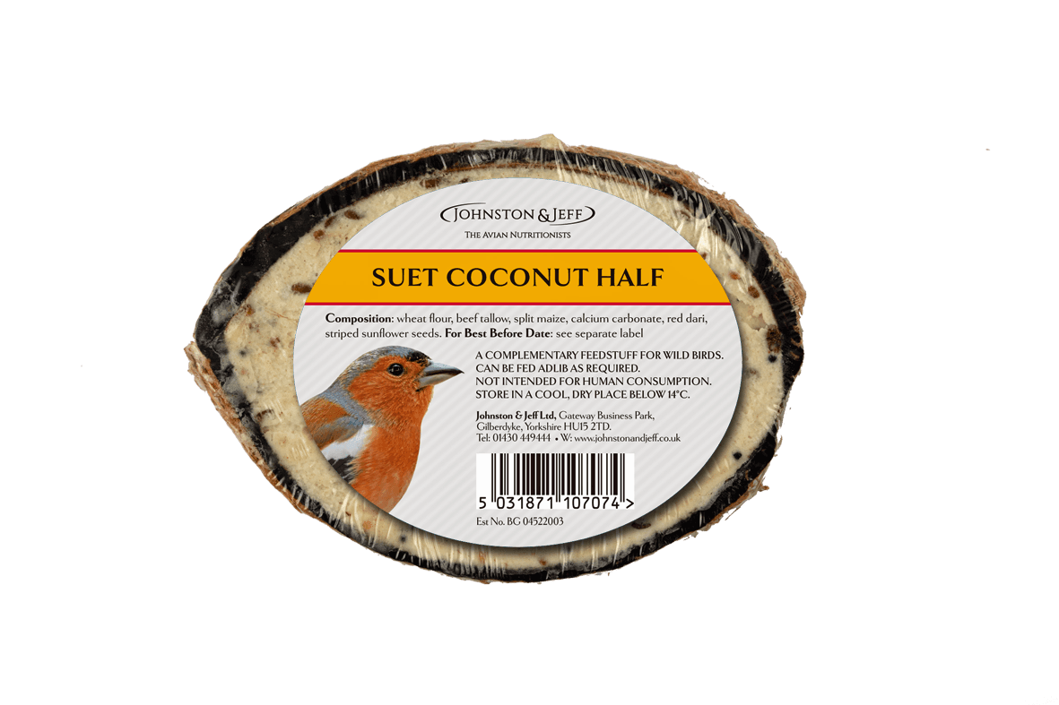 Johnston & Jeff Suet Coconut Half Plain x30 - North East Pet Shop Johnston & Jeff