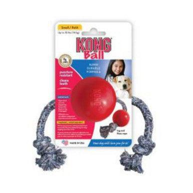 KONG Rubber Ball On Rope Small - North East Pet Shop KONG