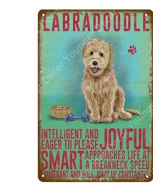 Labradoodle Dog Tin Sign - North East Pet Shop Dog Shack UK