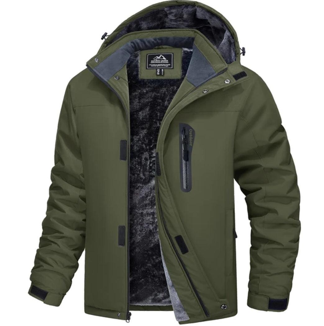 MAGCOMSEN Men's Fleece Thicken Jackets Waterproof Shell Hooded Coats Multi-pockets Winter Hiking Skiing Travel Jacket - North East Pet Shop Dog Shack UK