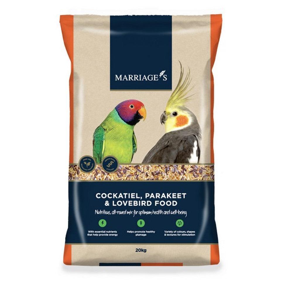 Marriages Cockatiel Parakeet Lovebird Food 20Kg - North East Pet Shop Marriage's