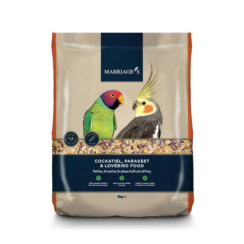 Marriages Cockatiel Parakeet Lovebird Food 3Kg - North East Pet Shop Marriage's
