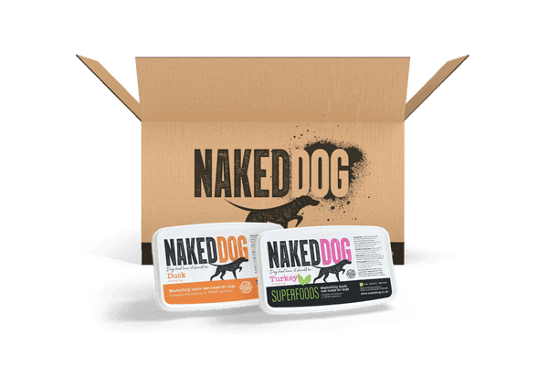 NAKEDDOG Variety Box - 20kg (No Chicken) - North East Pet Shop Naked Dog
