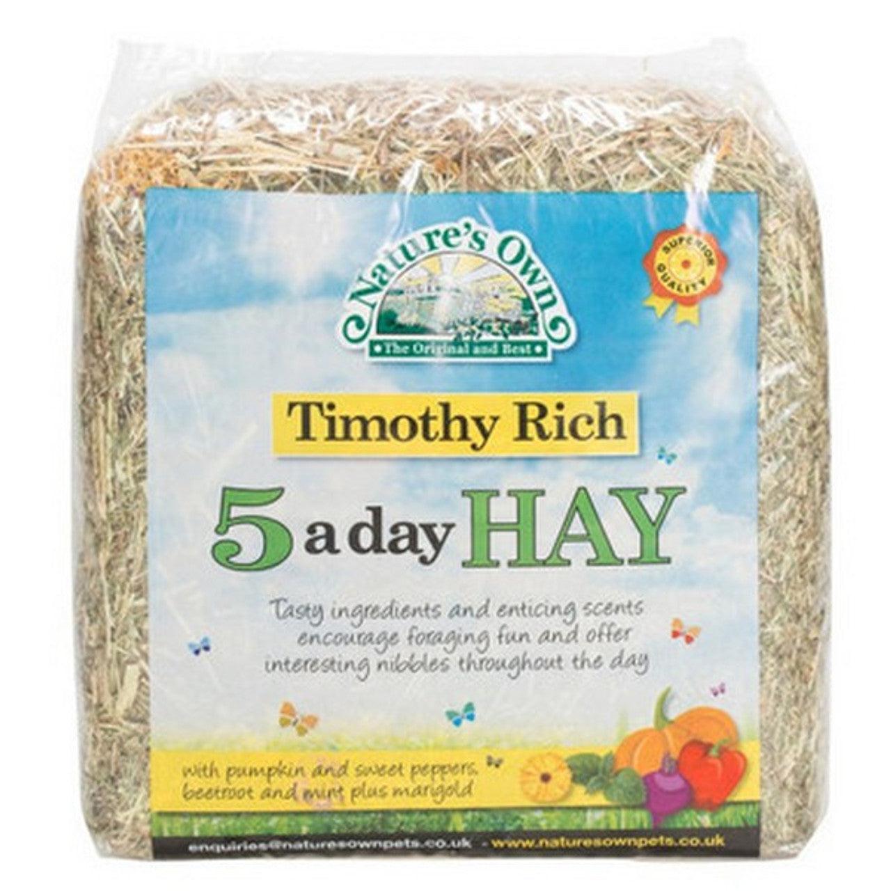 Natures Own Timothy Rich 5 a Day Hay 1kg - North East Pet Shop Natures Own