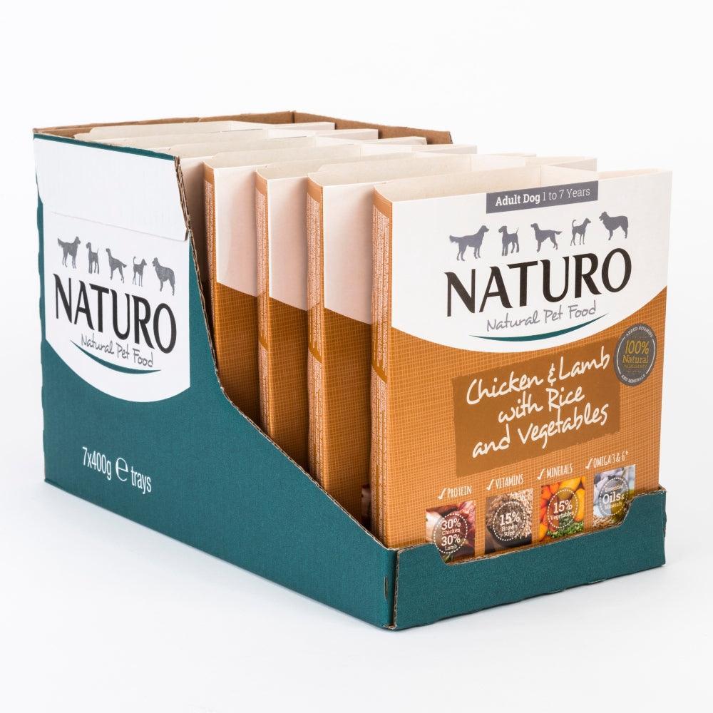 Naturo Adult Chicken & Lamb with Rice & Veg Trays 400g - North East Pet Shop Naturo