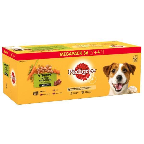 Pedigree Pouch Mix Selection Complete In Gravy 40/x100g Mega Box - North East Pet Shop Pedigree