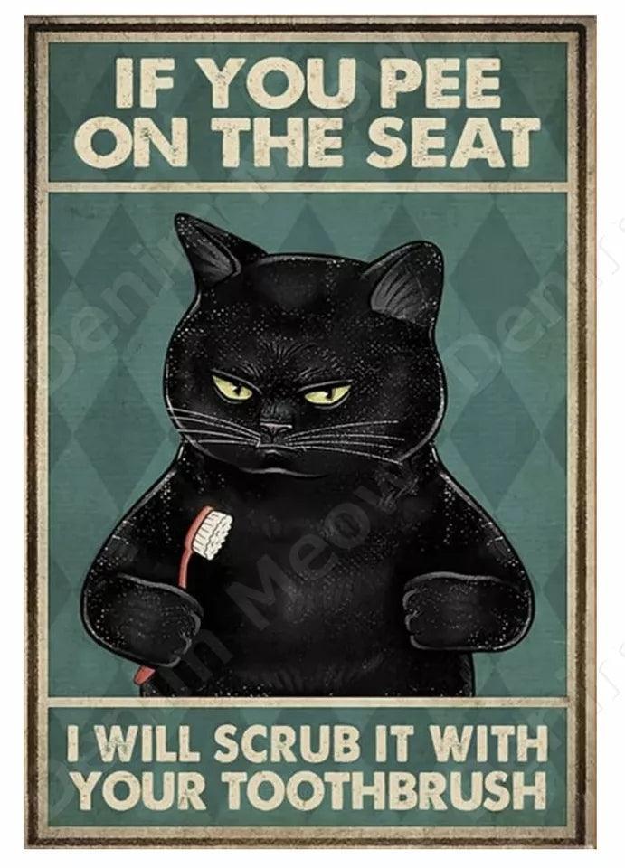 Pee On The Seat Tin Sign - North East Pet Shop Dog Shack UK