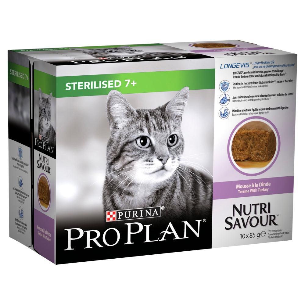 Pro Plan NutriSavour Sterilized Senior 7+ Turkey Pouches 40 x 85g - North East Pet Shop Pro Plan