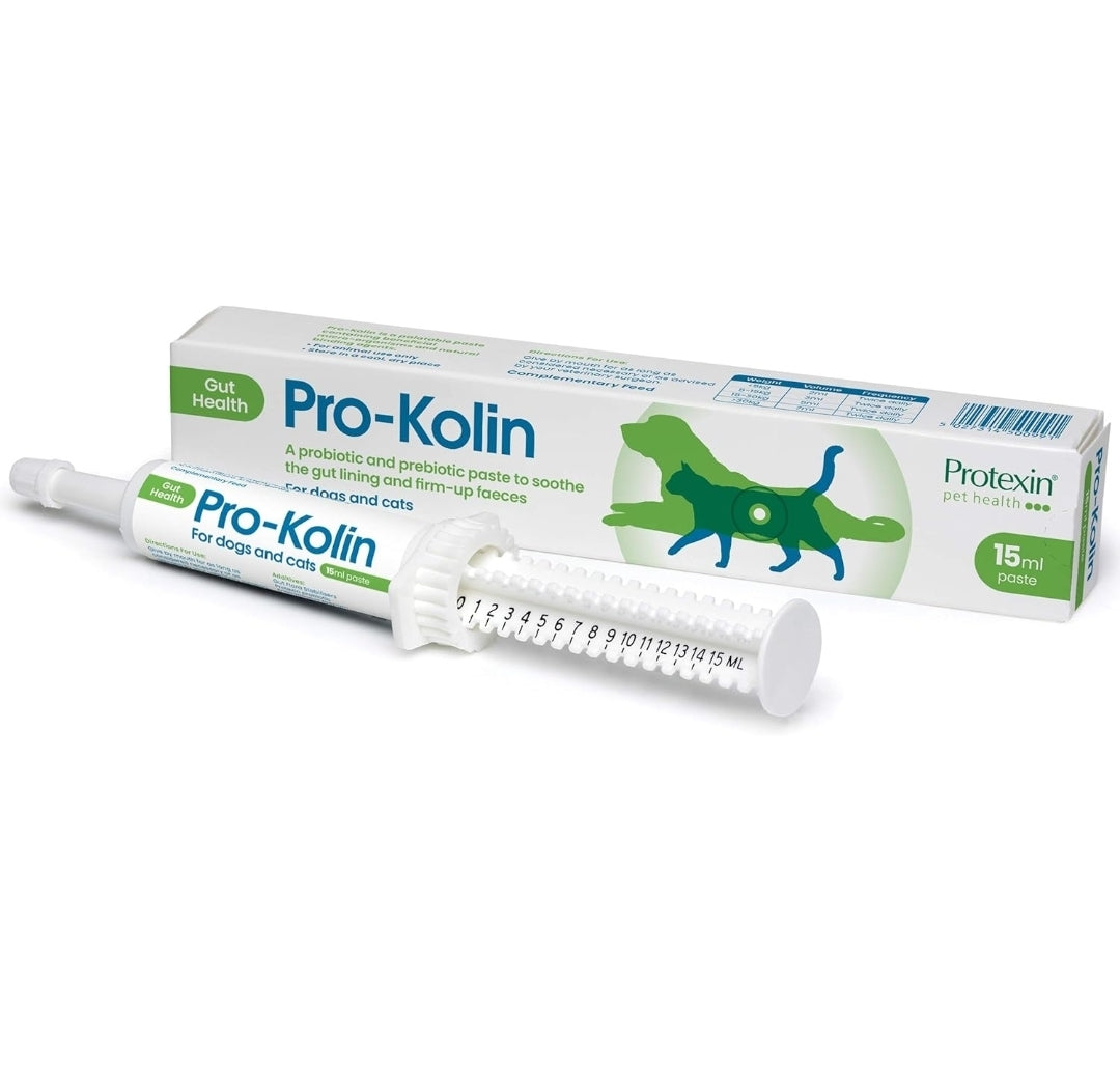 Protexin - Pro-Kolin for dogs and cats - Probiotic paste to support the gut 15ml + Syringe - North East Pet Shop Protexin