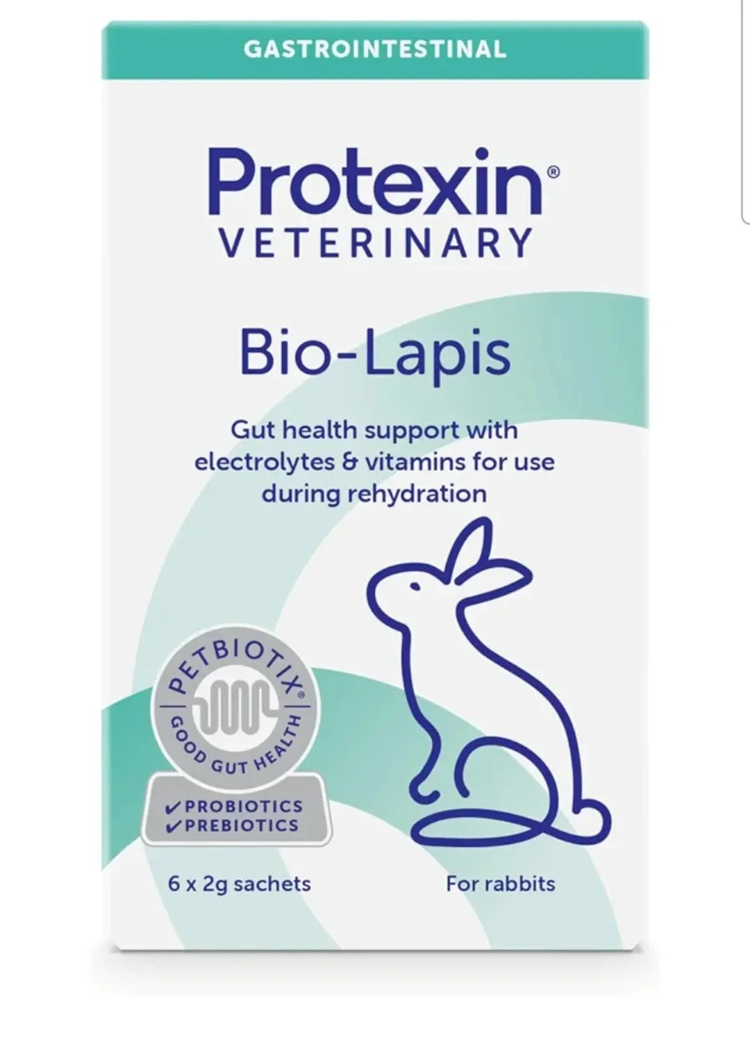 Protexin Veterinary Bio-Lapis for Rabbits, Probiotic and Prebiotic Powder With Electrolytes & Vitamins, Dandelion Flavour, 6 x 2g Sachets - North East Pet Shop Protexin