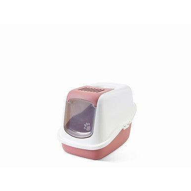 Savic Nestor Cat Toilet Home White / Earth Pink - North East Pet Shop Savic