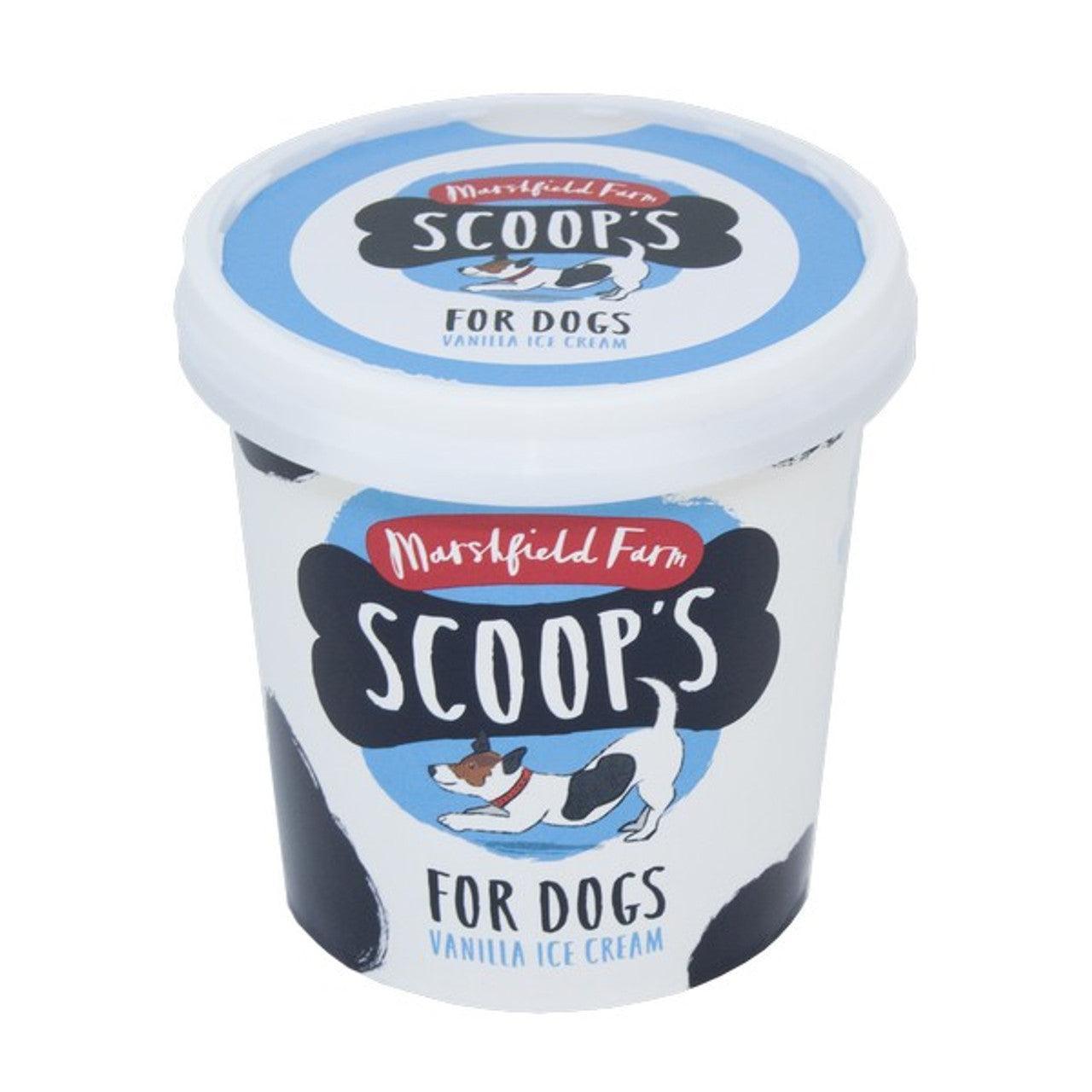 Scoops Vanilla Ice Cream for Dogs with joint aid supplement 125ml - North East Pet Shop Scoops