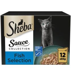 SHEBA Sauce Collection Adult Cat Food Fish Selection 48 Pack, 85g - North East Pet Shop Sheba