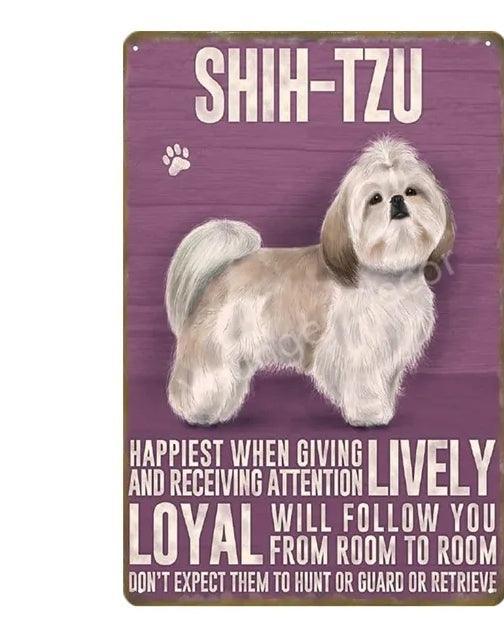Shih-Tzu Dog Tin Sign - North East Pet Shop Dog Shack UK